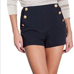 High waist sailor button shorts
